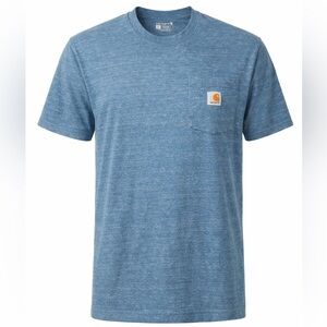 Carhartt Relaxed Fit Heavyweight Short Sleeve Pocket Tshirt Blue Heather L Tall
